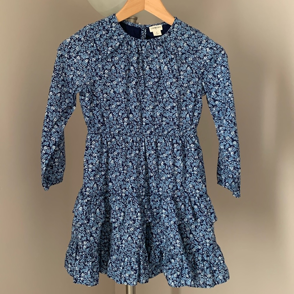 Adorable Girls JCrew Crewcuts (Size 8) Tiered Long Sleeve Dress